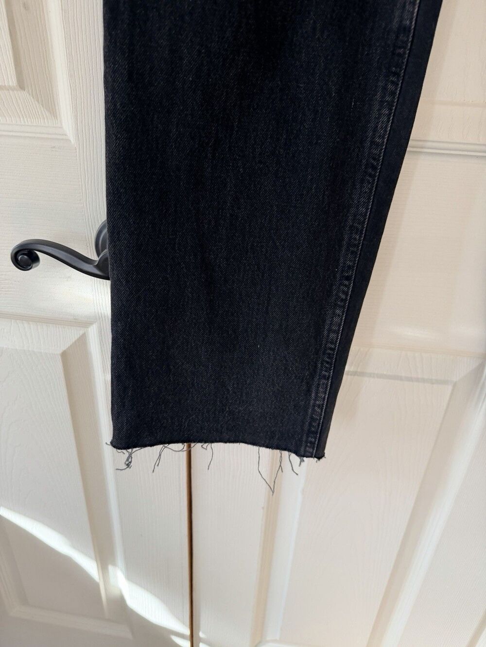 Wild Fable High Rise Easy Rigid Straight Jeans Womens Sz 10 Black Raw Hem New - Picture 3 of 13